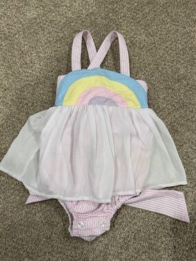 Pastel Rainbow Tulle Skirted Baby Dress